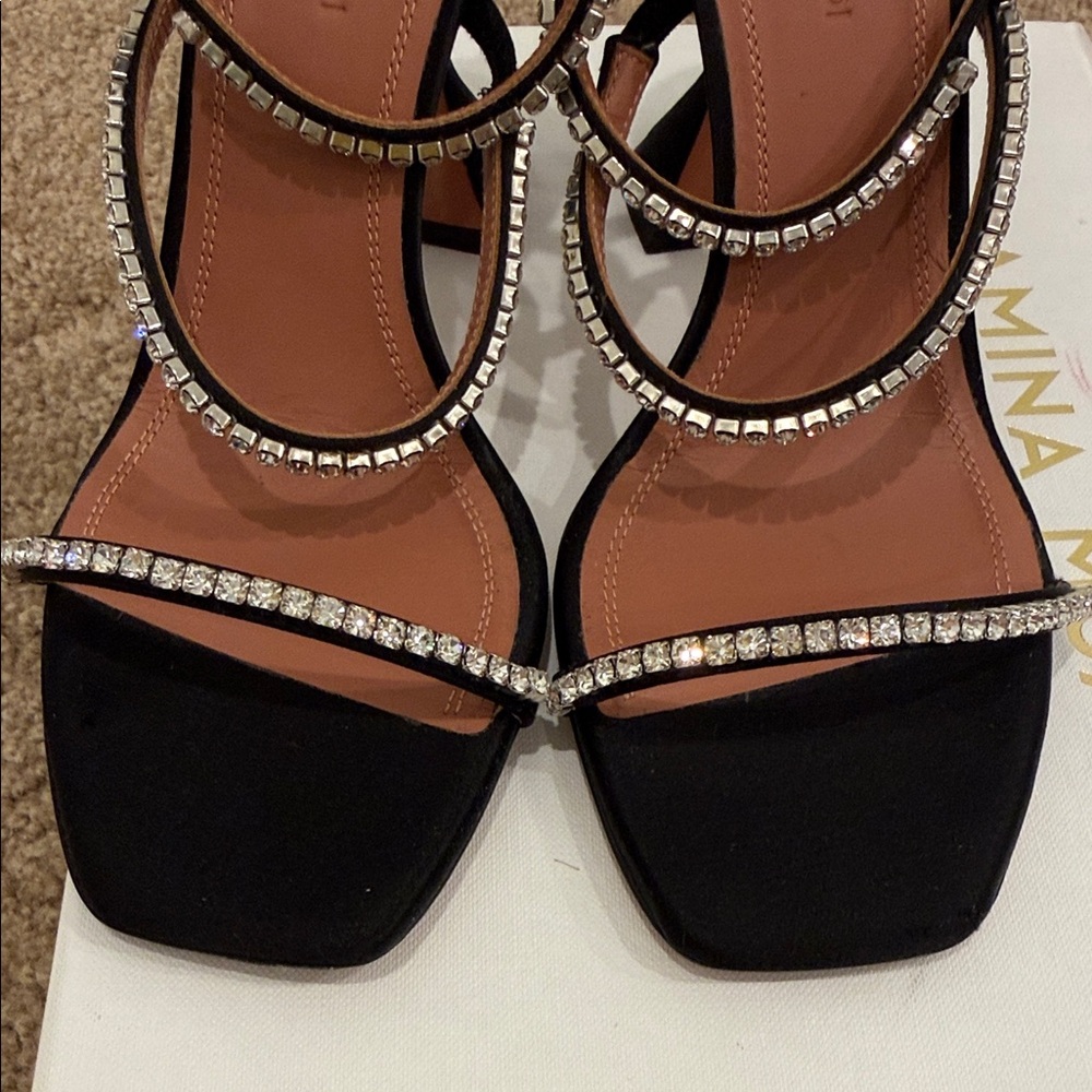 Amina Muaddi Crystal-Embellished Sandals – Size EU 37 - Picture 6 of 14